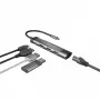 USB centrmezgls NATEC Fowler Go USB 3.2 Gen 1 Type-C nerūsējošais tērauds, 100 W PD, HDMI, Ethernet, karšu lasītājs