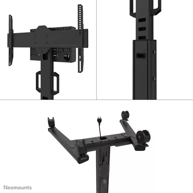 Neomounts FL50S-825BL1 TV ratiņi 37-75 collas - TÜV, melna, fiksēts grīdas statīvs, tērauds, 70 kg, 94 cm (37 collas), 190,5 cm (75 collas)