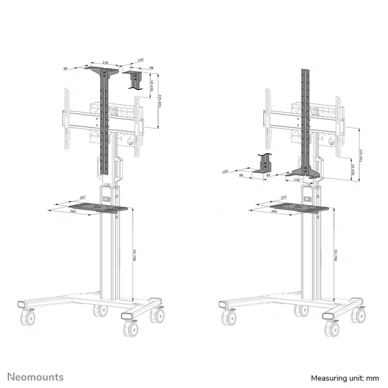 Plaukts Neomounts AFLS-825BL1 Melns Tērauds 2.92 kg