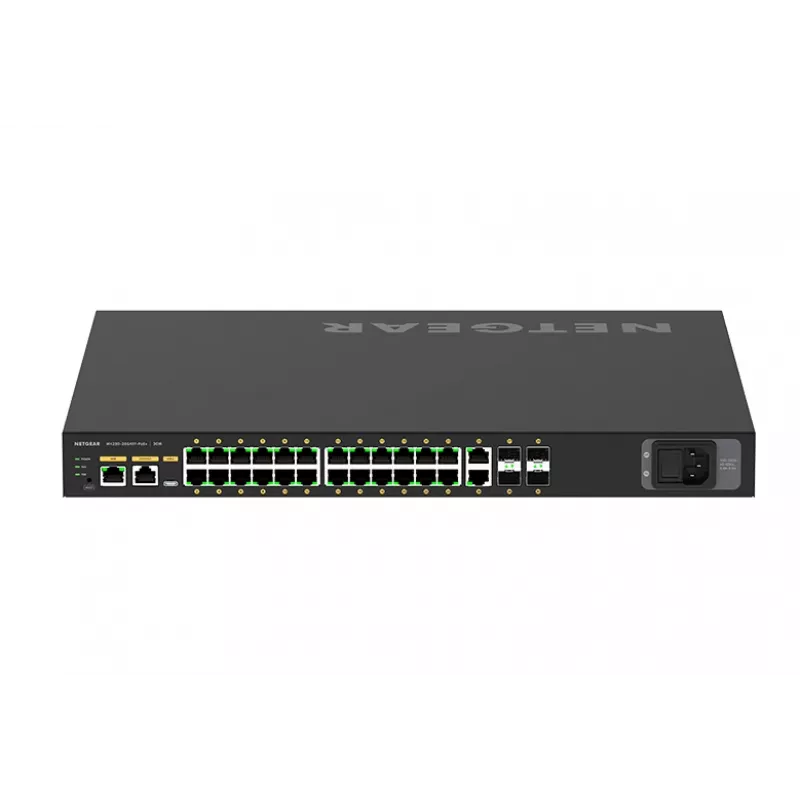 NETGEAR M4250-26G4XF-PoE+ Pārvaldāms L2/L3 Gigabitu Ethernet (10/100/1000) barošana pa Ethernet (PoE) 1U Melns