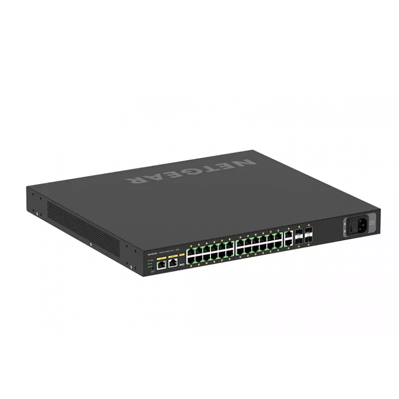 NETGEAR M4250-26G4XF-PoE+ Pārvaldāms L2/L3 Gigabitu Ethernet (10/100/1000) barošana pa Ethernet (PoE) 1U Melns