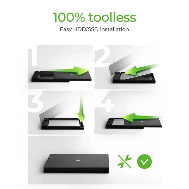ICY BOX IB-200T-C3 SSD korpuss Melns 2,5 collas