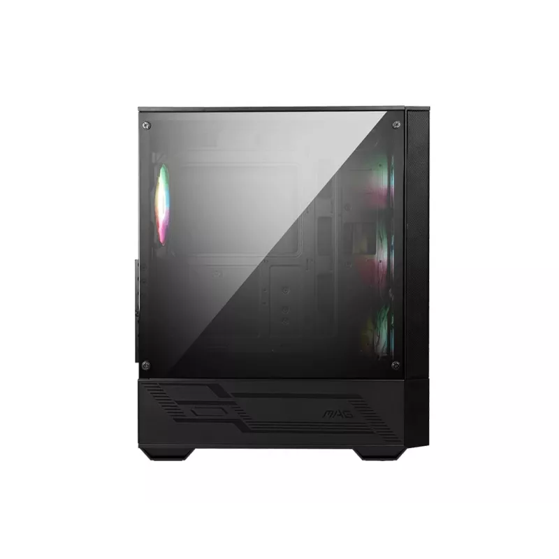 PC korpuss MSI MAG FORGE 112R Midi Tower Melns ar rūdītu stiklu, 3x120mm priekšējie ventilatori, ATX/Micro‑ATX/Mini‑ITX atbalsts