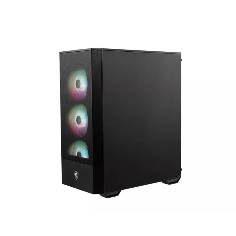 PC korpuss MSI MAG FORGE 112R Midi Tower Melns ar rūdītu stiklu, 3x120mm priekšējie ventilatori, ATX/Micro‑ATX/Mini‑ITX atbalsts