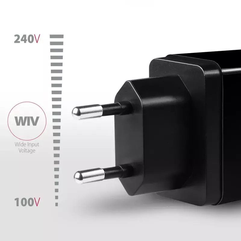 Axagon ACU-QS24 QUICK and SMART sienas lādētājs, 2x USB ports QC3.0/AFC/FCP + 5V-1.2A, 24W