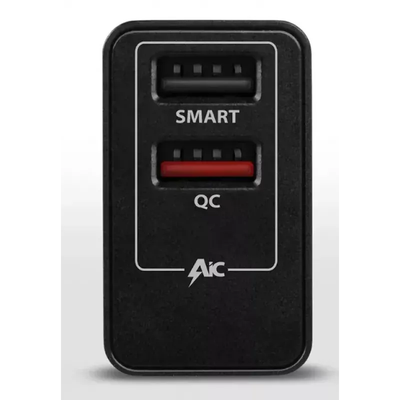 Axagon ACU-QS24 QUICK and SMART sienas lādētājs, 2x USB ports QC3.0/AFC/FCP + 5V-1.2A, 24W