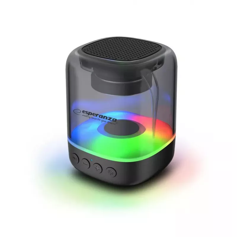 Pārnēsājams skaļrunis ESPERANZA EP154, 3 W RMS, Bluetooth 5.0, MicroSD, FM, 4 h atskaņošanas laiks, melns