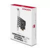 “Axagon PCEU-43RS” PCIe karte - 4x USB 5 Gbps ports, dubulta barošana, “Renesas PD720201”, SP un LP