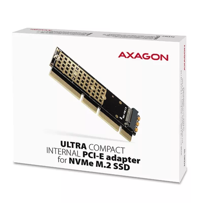 Axagon PCEM2-1U PCIe x16/x8/x4 - M.2 NVMe M-key pieslēgvietas adapteris 1U