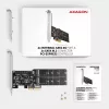 Axagon PCES-SA4M2 PCIe kontrolieris 2x iekšējais SATA 6G ports + M.2 B-key saskarnes kartes/adapteris M.2, SATA