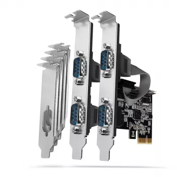 Axagon PCEA-S4N PCIe - 4x seriālā porta 250 kbp/s adapteris ar SP un LP kronšteiniem
