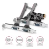 Axagon PCEA-S4N PCIe - 4x seriālā porta 250 kbp/s adapteris ar SP un LP kronšteiniem