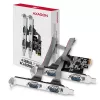 Axagon PCEA-S4N PCIe - 4x seriālā porta 250 kbp/s adapteris ar SP un LP kronšteiniem