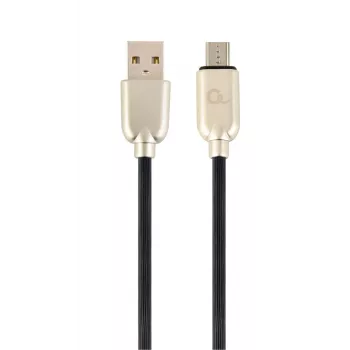 GEMBIRD Premium gumijas Micro-USB lādēšanas un datu kabelis 2 m - melns