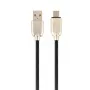 GEMBIRD Premium gumijas Micro-USB lādēšanas un datu kabelis 2 m - melns