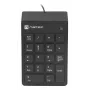 Ciparu Tastatūra NATEC GOBY 2 USB 18 Taustiņi Membrāna Melna — vadu USB, 18 taustiņi, 1,5 m kabelis, ABS korpuss