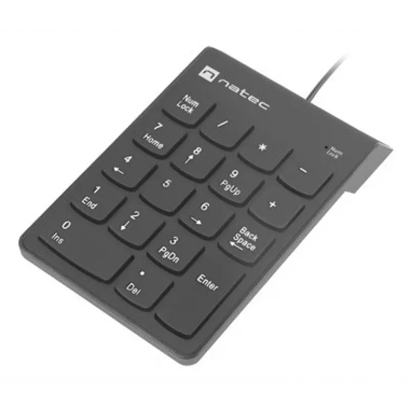 Ciparu Tastatūra NATEC GOBY 2 USB 18 Taustiņi Membrāna Melna — vadu USB, 18 taustiņi, 1,5 m kabelis, ABS korpuss