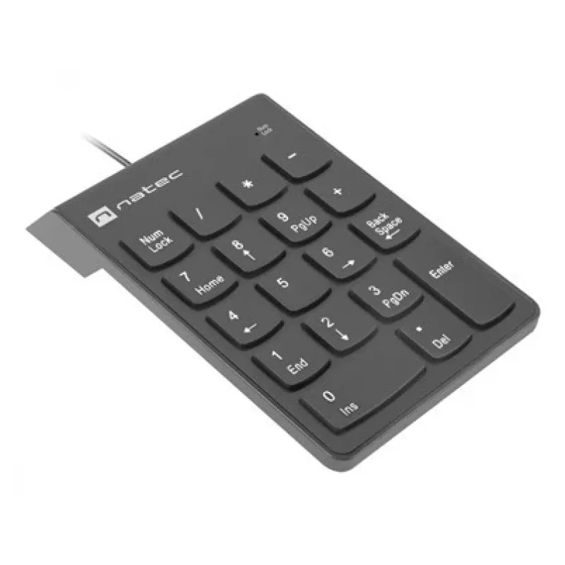 Ciparu Tastatūra NATEC GOBY 2 USB 18 Taustiņi Membrāna Melna — vadu USB, 18 taustiņi, 1,5 m kabelis, ABS korpuss