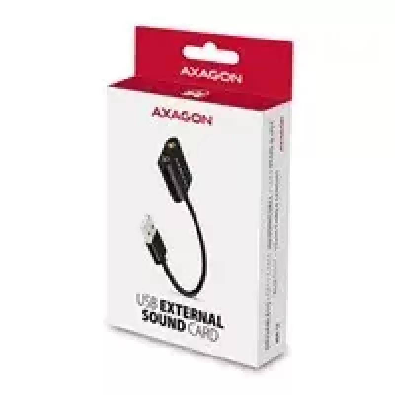 Ārējais USB audio adapteris AXAGON ADA-12 ar 1x 3,5 mm ligzdu austiņām un mikrofonam