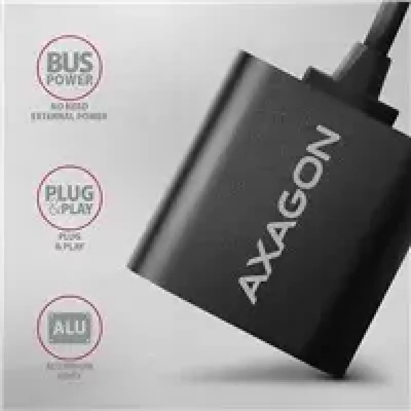 Ārējais USB audio adapteris AXAGON ADA-12 ar 1x 3,5 mm ligzdu austiņām un mikrofonam