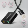 Ārējais USB audio adapteris AXAGON ADA-12 ar 1x 3,5 mm ligzdu austiņām un mikrofonam