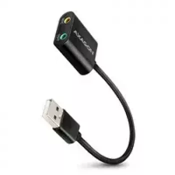 Ārējais USB audio adapteris AXAGON ADA-12 ar 1x 3,5 mm ligzdu austiņām un mikrofonam