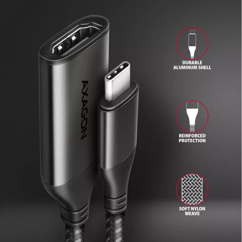 Axagon RVC-HI2M USB-C -> HDMI 2.0a adapteris 4K/60Hz HDR10