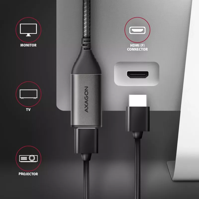 Axagon RVC-HI2M USB-C -> HDMI 2.0a adapteris 4K/60Hz HDR10