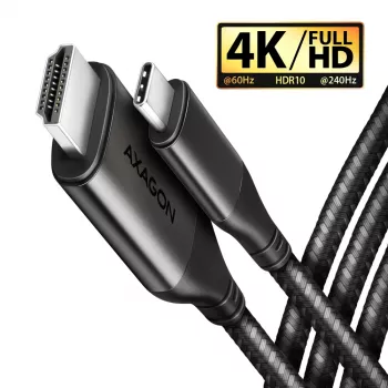 Axagon RVC-HI2MC USB-C -> HDMI 2.0a kabelis 1,8 m, 4K/60Hz HDR10