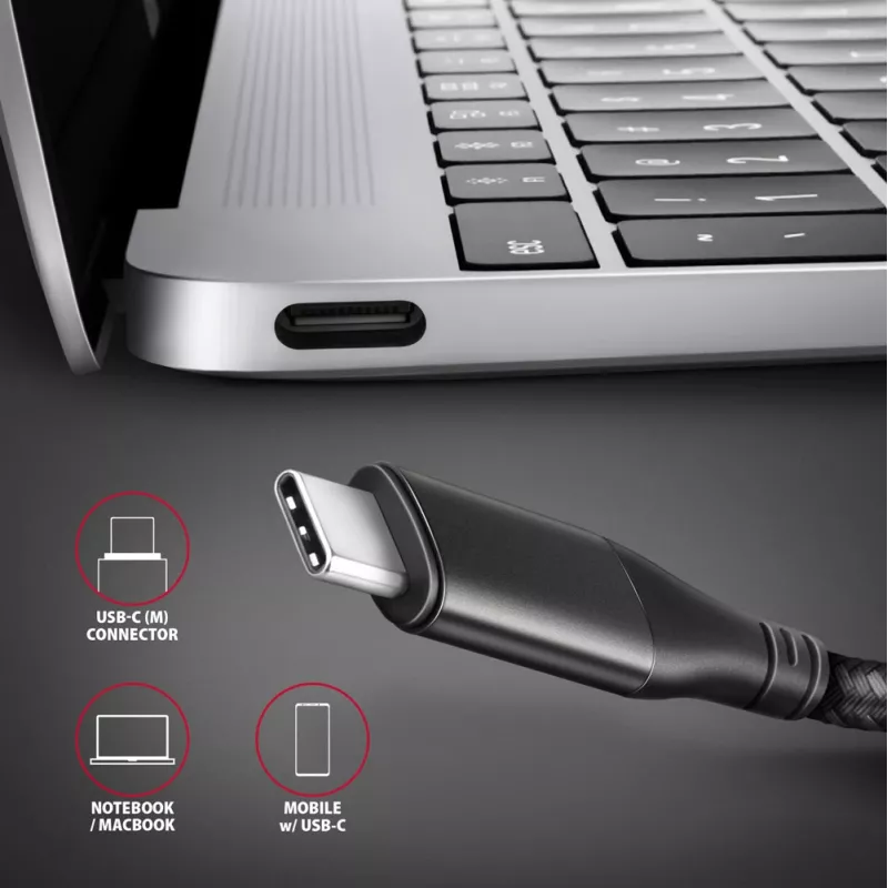 Axagon RVC-HI2MC USB-C -> HDMI 2.0a kabelis 1,8 m, 4K/60Hz HDR10