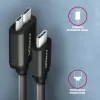 USB kabelis Axagon BUMM3-CM10AB Micro-USB B uz USB C 1m Melns