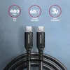 USB kabelis Axagon BUCM-CM10AB USB 2.0 1m USB C Melns