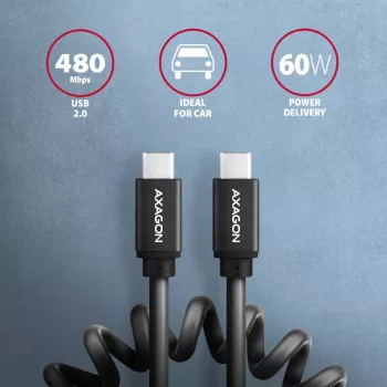 Axagon BUCM-CM10TB TWISTER USB-C <> USB-C kabelis 0,6 m