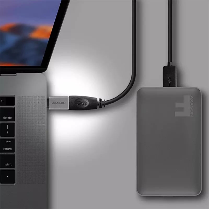 Axagon RUCM-AFA adapter USB-C (v) -> USB-A (s), USB 3.2 Gen 2, 3A, ALU