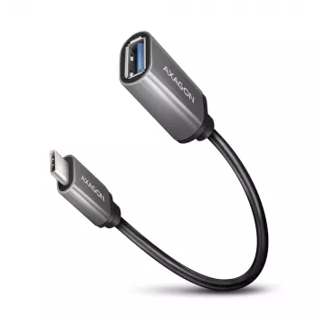 Axagon RUCM-AFAC kabeļa adapteris USB-C (V) -> USB-A (S), 20cm, USB 3.2 Gen 1, 3A, ALU