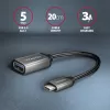 Axagon RUCM-AFAC kabeļa adapteris USB-C (V) -> USB-A (S), 20cm, USB 3.2 Gen 1, 3A, ALU