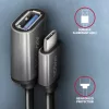 Axagon RUCM-AFAC kabeļa adapteris USB-C (V) -> USB-A (S), 20cm, USB 3.2 Gen 1, 3A, ALU