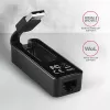 AXAGON ADE-XR USB 2.0 Type-A Fast Ethernet 10/100 adapter, melns, 0,023 kg