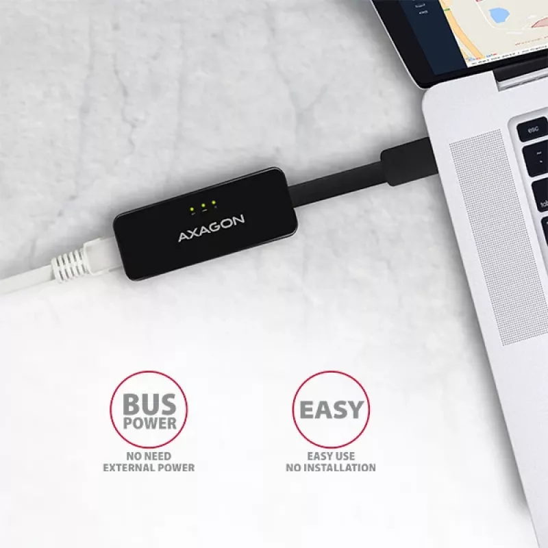 AXAGON ADE-XR USB 2.0 Type-A Fast Ethernet 10/100 adapter, melns, 0,023 kg