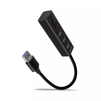 Axagon HMA-CR3A Metāla USB 3.2 Gen 1 vairāku portu centrmezgls ar trim USB portiem un karšu lasītāju