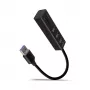 Axagon HMA-CR3A Metāla USB 3.2 Gen 1 vairāku portu centrmezgls ar trim USB portiem un karšu lasītāju
