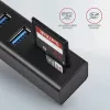 Axagon HMA-CR3A Metāla USB 3.2 Gen 1 vairāku portu centrmezgls ar trim USB portiem un karšu lasītāju