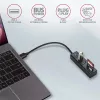 Axagon HMA-CR3A Metāla USB 3.2 Gen 1 vairāku portu centrmezgls ar trim USB portiem un karšu lasītāju