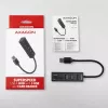 Axagon HMA-CR3A Metāla USB 3.2 Gen 1 vairāku portu centrmezgls ar trim USB portiem un karšu lasītāju