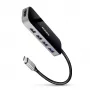 Axagon HMC-6H4A USB 3.2 Gen 1 centrmezgls, 4x USB-A, HDMI 4k/30Hz, PD 100W, 20cm USB-C kabelis