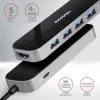 Axagon HMC-6H4A USB 3.2 Gen 1 centrmezgls, 4x USB-A, HDMI 4k/30Hz, PD 100W, 20cm USB-C kabelis