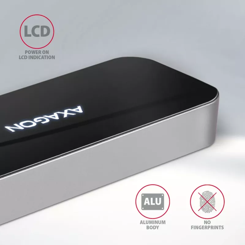 Axagon HMC-6H4A USB 3.2 Gen 1 centrmezgls, 4x USB-A, HDMI 4k/30Hz, PD 100W, 20cm USB-C kabelis
