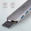 Axagon HMC-HCR3A 3x USB-A+ HDMI+ SD/microSD USB-C 3.2 Gen 1 centrmezgls 20cm Vadu USB 3.2 Gen 1 (3.1 Gen 1) Type-C Pelēks