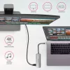Axagon HMC-HCR3A 3x USB-A+ HDMI+ SD/microSD USB-C 3.2 Gen 1 centrmezgls 20cm Vadu USB 3.2 Gen 1 (3.1 Gen 1) Type-C Pelēks