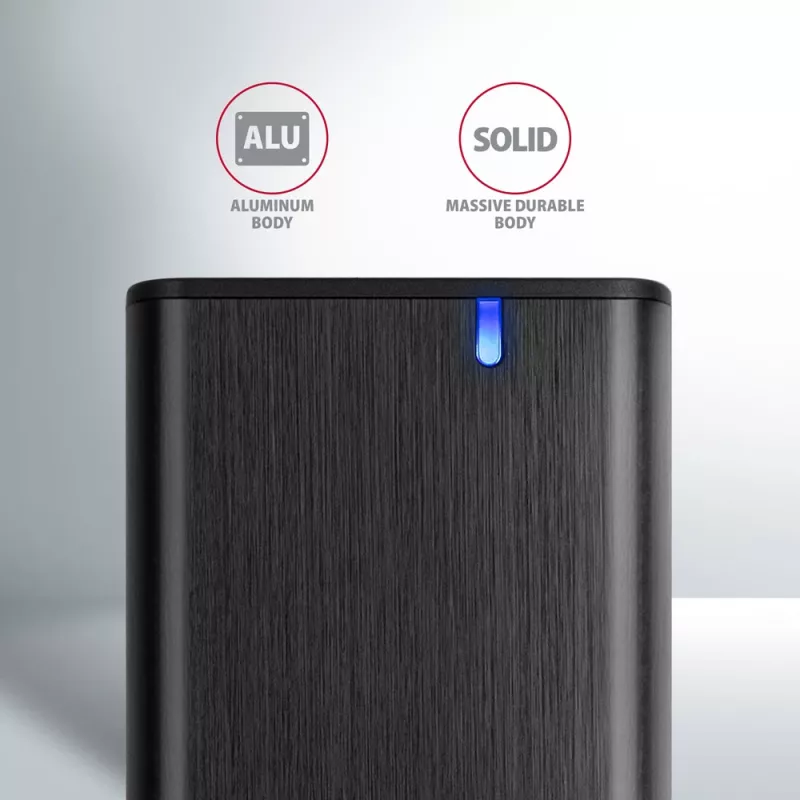 Axagon EEM2-SB2 ārējā USB-C 3.2 Gen 2 metāla kaste M.2 NVMe un SATA SSD diskiem. Bezskrūvju